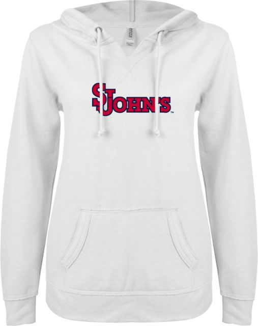 St. Johns ENZA Ladies V Notch Raw Edge Fleece Hoodie St Johns - ONLINE ONLY