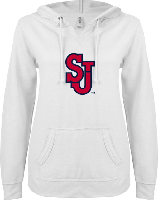 St. Johns ENZA Ladies V Notch Raw Edge Fleece Hoodie SJ - ONLINE ONLY