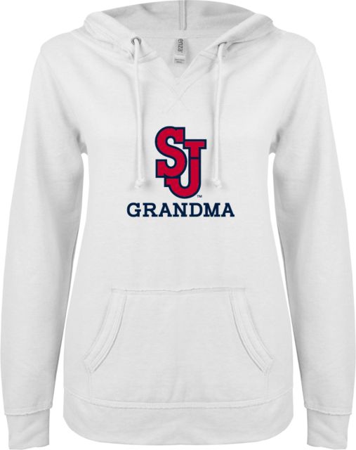 St. Johns ENZA Ladies V Notch Raw Edge Fleece Hoodie Grandma - ONLINE ONLY