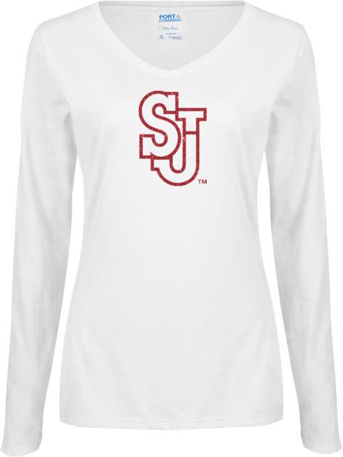 St. Johns Ladies Long Sleeve V Neck Tee SJ Glitter - ONLINE ONLY
