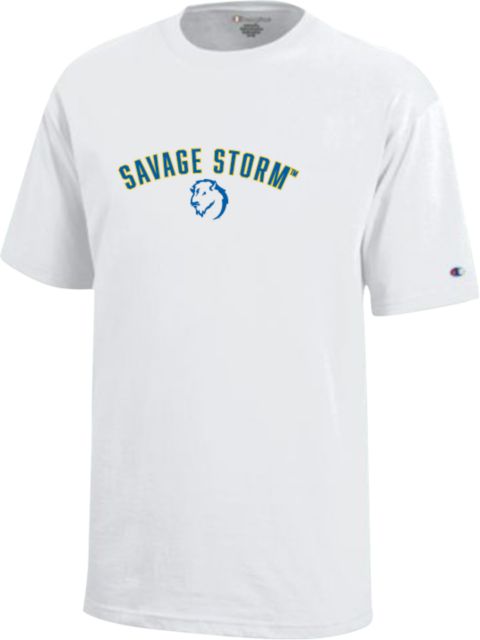 Southeastern Oklahoma State Youth Champion Short Sleeve Tee Arched Savage Storm with Bolt Mascot - ONLINE ONLY