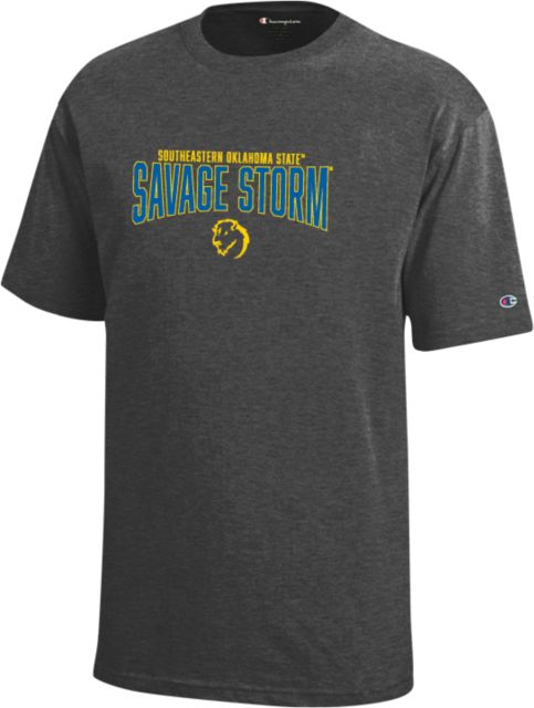 Southeastern Oklahoma State Youth Champion Short Sleeve Tee Southeastern Oklahoma State over Savage Storm - ONLINE ONLY