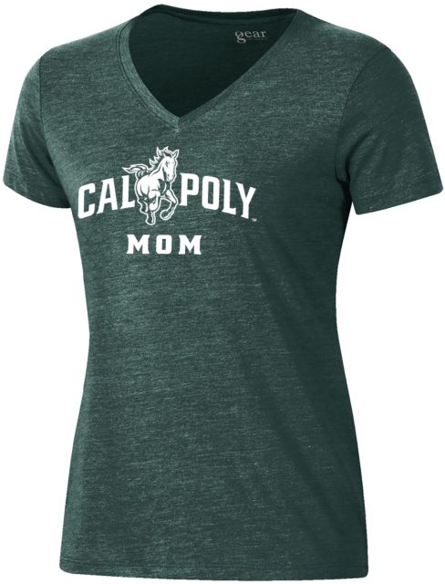 Cal Poly Gear Womens Triblend VNeck Field Tee Mom - ONLINE ONLY