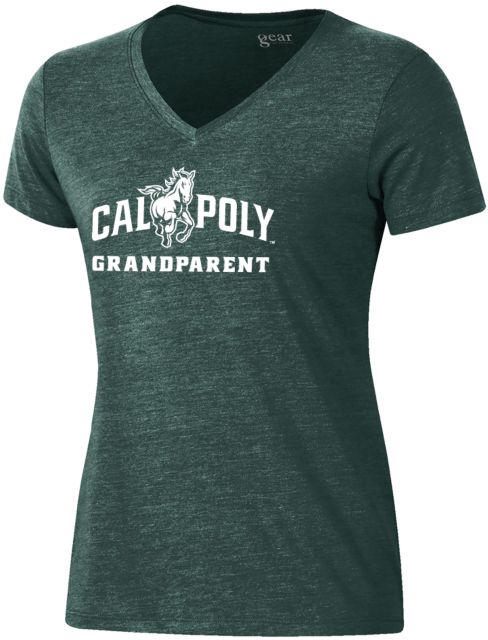 Cal Poly Gear Womens Triblend VNeck Field Tee Grandparent - ONLINE ONLY