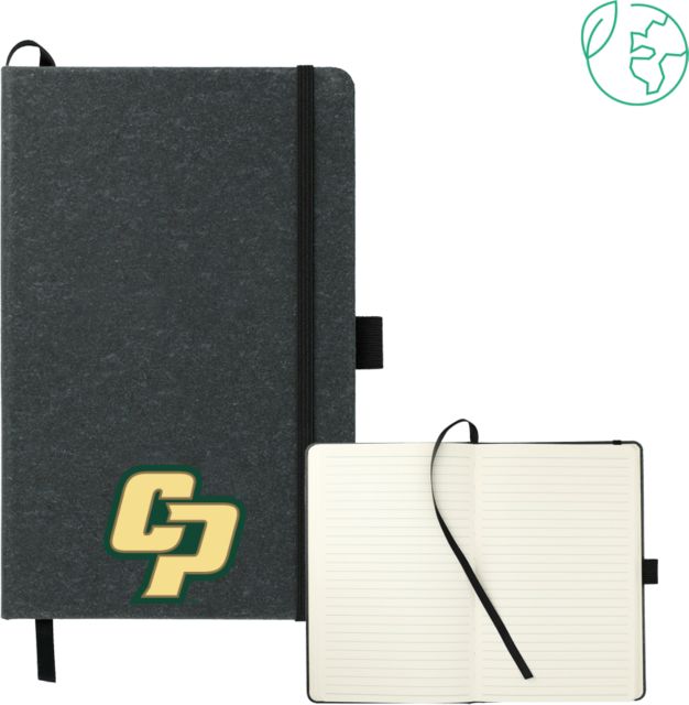 Cal Poly 5.5 x 8.5 FSC Mix Recycled Leather Bound Journal Interlocking CP - ONLINE ONLY