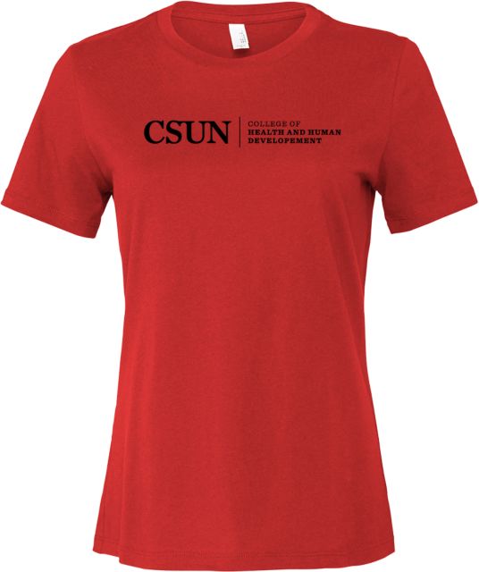 Cal State Northridge Bella + Canvas Womens Relaxed Cotton T Shirt Health and Human Development - ONLINE ONLY