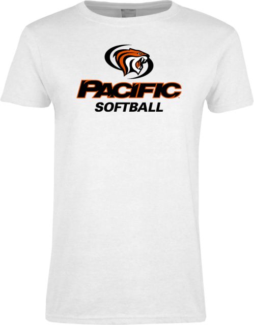 Pacific Tigers Womens Short Sleeve Tee Pacific Softball - ONLINE ONLY