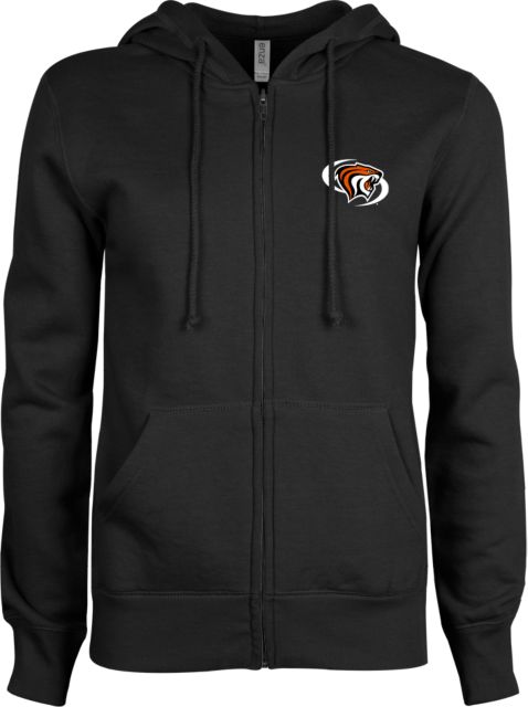 Pacific Tigers ENZA Ladies Fleece Full Zip Hoodie Pacific Powercat Primary Mark - ONLINE ONLY