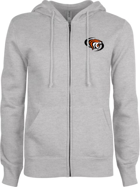 Pacific Tigers ENZA Ladies Fleece Full Zip Hoodie Pacific Powercat Primary Mark - ONLINE ONLY