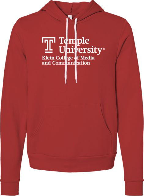 Temple Bella + Canvas Fleece Hood Klein College of Media and Communication - Temple University - ONLINE ONLY