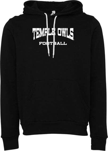 Temple Bella + Canvas Fleece Hood Football - Temple University - ONLINE ONLY