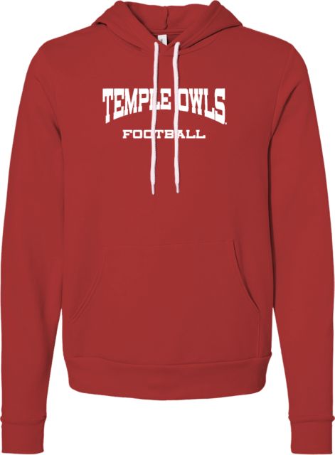 Temple Bella + Canvas Fleece Hood Football - Temple University - ONLINE ONLY