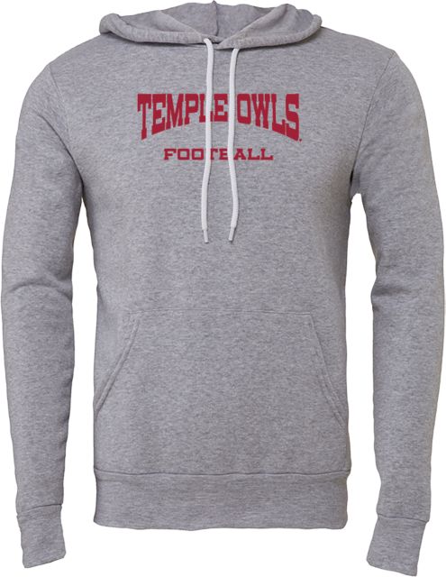 Temple Bella + Canvas Fleece Hood Football - Temple University - ONLINE ONLY