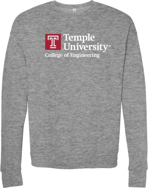 Temple Bella + Canvas Fleece Crew College of Engineering - Temple University - ONLINE ONLY