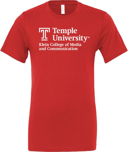 Temple Bella + Canvas Jersey Cotton T Shirt Klein College of Media and Communication - Temple University - ONLINE ONLY