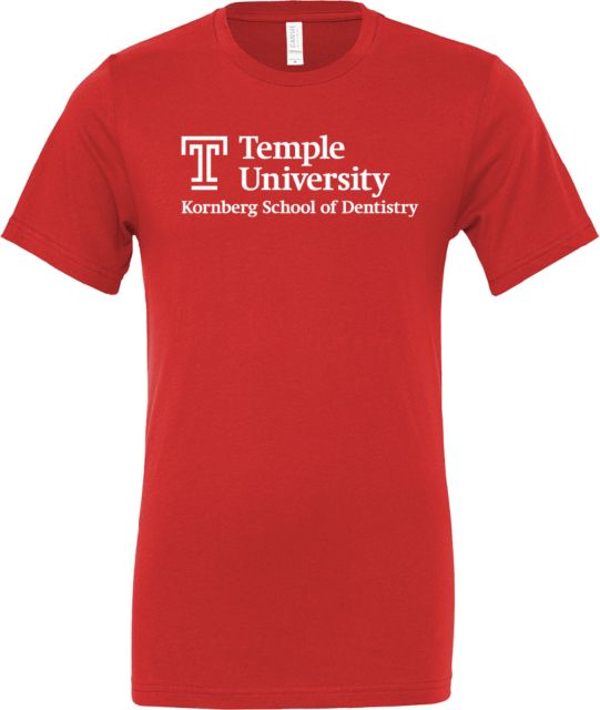 Temple Bella + Canvas Jersey Cotton T Shirt Kornberg School of Dentistry - Temple University - ONLINE ONLY