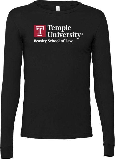 Temple Bella + Canvas Jersey Cotton Long Sleeve T Shirt Beasley School of Law - Temple University - ONLINE ONLY