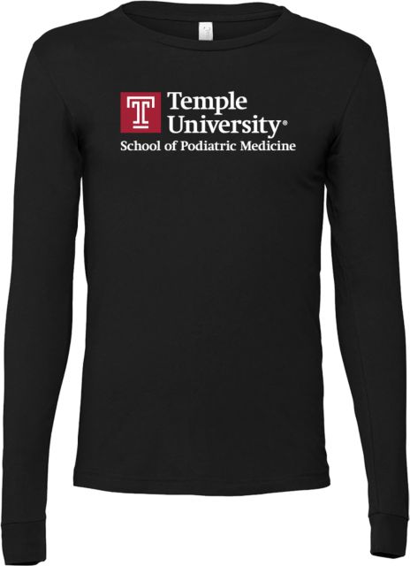 Temple Bella + Canvas Jersey Cotton Long Sleeve T Shirt School of Podiatric Medicine - Temple University - ONLINE ONLY