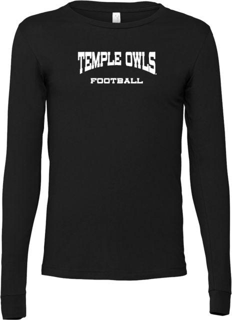 Temple Bella + Canvas Jersey Cotton Long Sleeve T Shirt Football - Temple University - ONLINE ONLY