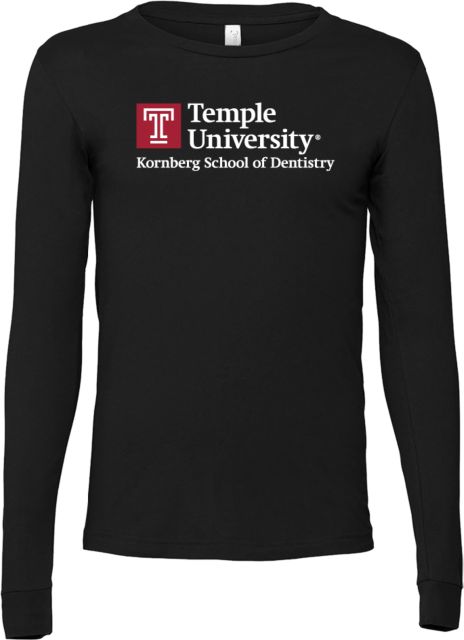 Temple Bella + Canvas Jersey Cotton Long Sleeve T Shirt Kornberg School of Dentistry - Temple University - ONLINE ONLY