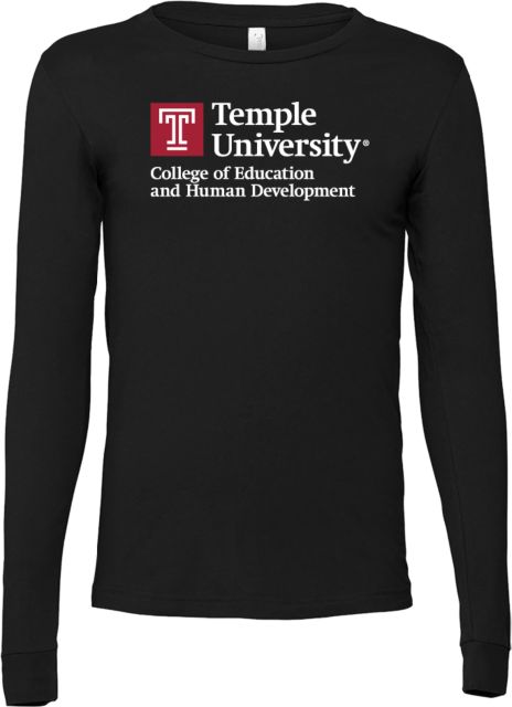 Temple Bella + Canvas Jersey Cotton Long Sleeve T Shirt College of Education and Human Development - Temple University - ONLINE ONLY