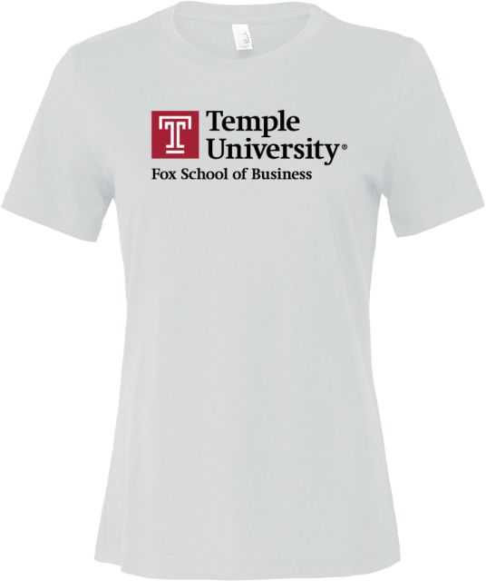 Temple Bella + Canvas Womens Relaxed Cotton T Shirt Fox School of Business - Temple University - ONLINE ONLY