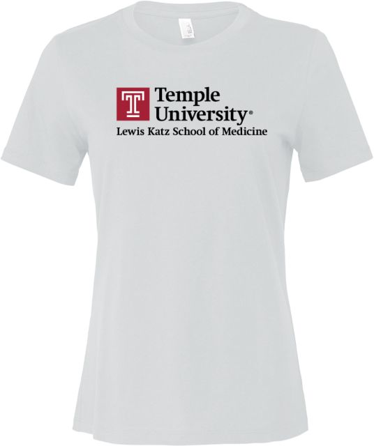 Temple Bella + Canvas Womens Relaxed Cotton T Shirt Lewis Katz School of Medicine - Temple University - ONLINE ONLY