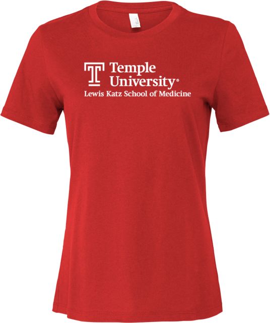 Temple Bella + Canvas Womens Relaxed Cotton T Shirt Lewis Katz School of Medicine - Temple University - ONLINE ONLY