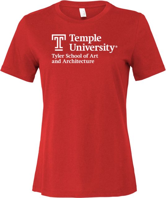 Temple Bella + Canvas Womens Relaxed Cotton T Shirt Tyler School of Art and Architecture - Temple University - ONLINE ONLY