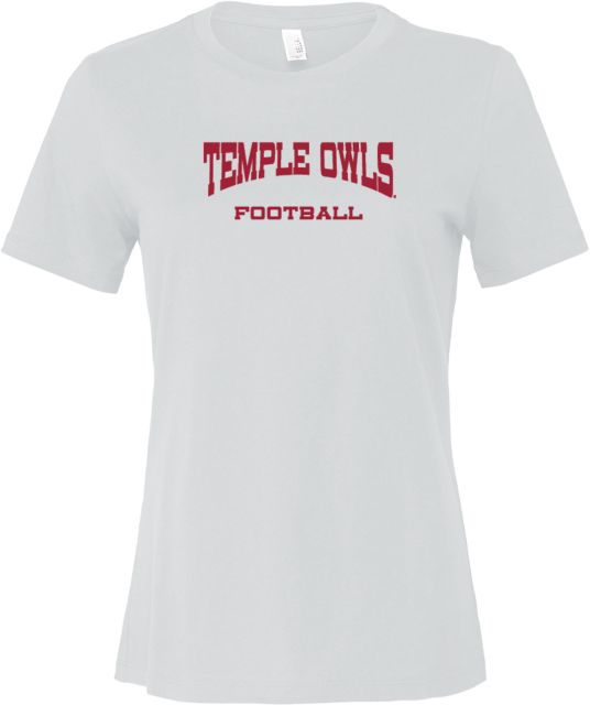 Temple Bella + Canvas Womens Relaxed Cotton T Shirt Football - Temple University - ONLINE ONLY