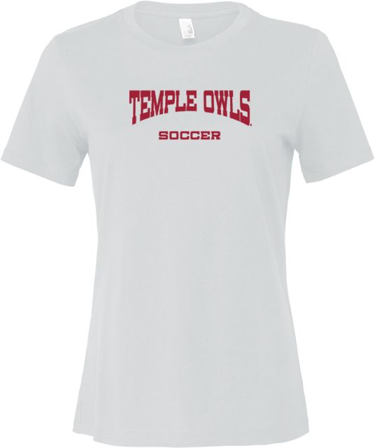 Temple Bella + Canvas Womens Relaxed Cotton T Shirt Soccer - Temple University - ONLINE ONLY