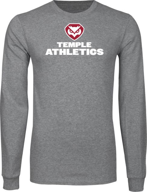 Temple Long Sleeve T Shirt Temple Athletics Stacked - ONLINE ONLY