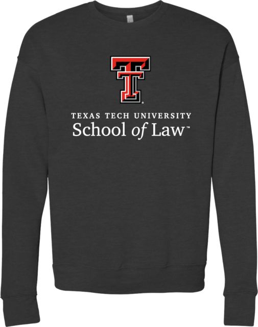 Texas Tech Bella + Canvas Fleece Crew Texas Tech School of Law Stacked - ONLINE ONLY