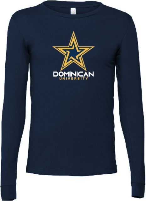Dominican Bella + Canvas Jersey Cotton Long Sleeve T Shirt Dominican University with Star Stacked - ONLINE ONLY