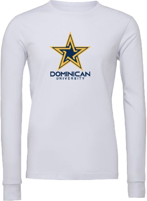 Dominican Bella + Canvas Jersey Cotton Long Sleeve T Shirt Dominican University with Star Stacked - ONLINE ONLY