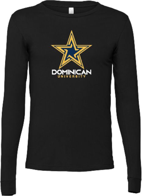 Dominican Bella + Canvas Jersey Cotton Long Sleeve T Shirt Dominican University with Star Stacked - ONLINE ONLY