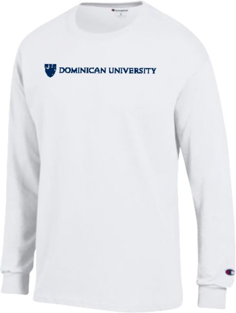 Dominican Champion Long Sleeve T Shirt Dominican University One Line Logo with Crest - ONLINE ONLY
