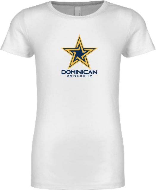 Dominican Next Level Girls Fashion Fit T Shirt Dominican University with Star Stacked - ONLINE ONLY