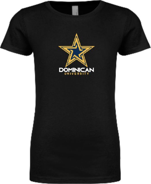 Dominican Next Level Girls Fashion Fit T Shirt Dominican University with Star Stacked - ONLINE ONLY