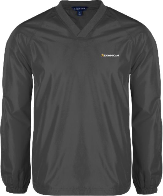 Dominican V Neck Raglan Windshirt Charcoal Dominican with Star Flat - ONLINE ONLY