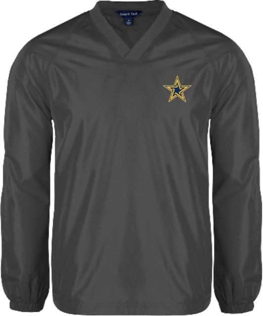 Dominican V Neck Raglan Windshirt Charcoal Dominican University Star - ONLINE ONLY