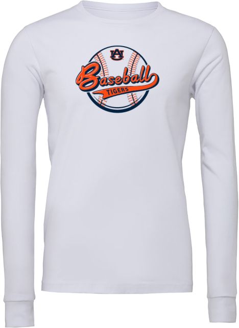 Auburn Bella + Canvas Jersey Cotton Long Sleeve T Shirt Tigers Baseball - ONLINE ONLY