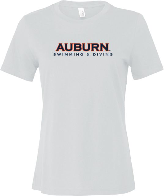Auburn Bella + Canvas Womens Relaxed Cotton T Shirt Auburn Swimming and Diving - ONLINE ONLY
