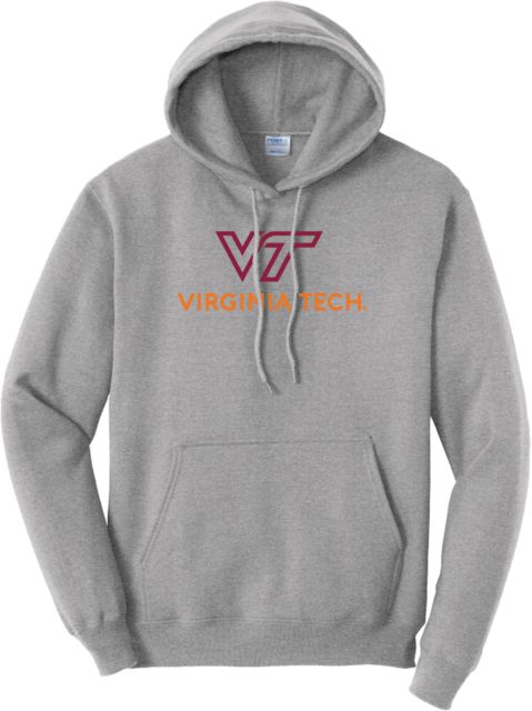 Virginia Tech Univ Tall Athletic Heather Fleece Hoodie Primary Institutional Mark - ONLINE ONLY