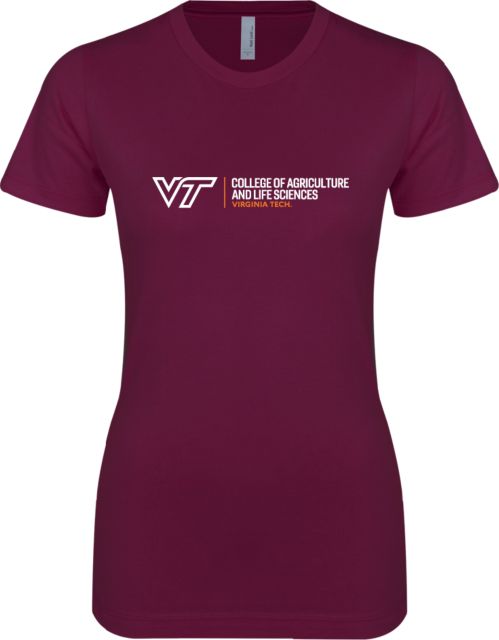 Virginia Tech Next Level Ladies SoftStyle Junior Fitted Tee College of Agriculture and Life Sciences Horizontal - ONLINE ONLY