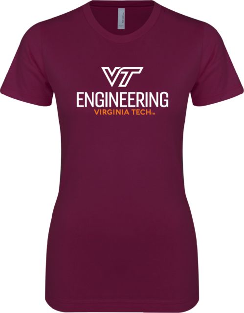 Virginia Tech Next Level Ladies SoftStyle Junior Fitted Tee Engineering Vertical - ONLINE ONLY