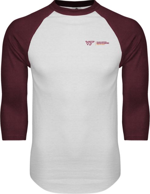 Virginia Tech Raglan Baseball T Shirt Computer Science Horizontal R - ONLINE ONLY
