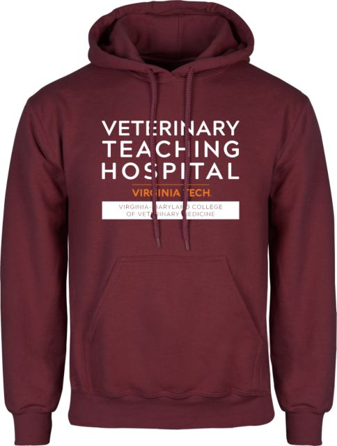 Virginia Tech Fleece Hoodie Veterinary Teaching Hospital Vertical - ONLINE ONLY