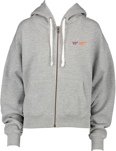 Virginia Tech Univ ENZA Womens Boxy Full Zip Hood Primary Institutional Flat - ONLINE ONLY