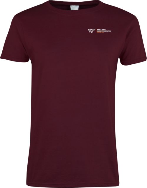 Virginia Tech Univ Ladies T Shirt Myers Lawson School of Construction Horizontal R - ONLINE ONLY
